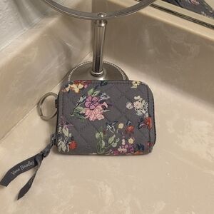 Vera Bradley Quilted Floral Zip Wallet - Charcoal Gray